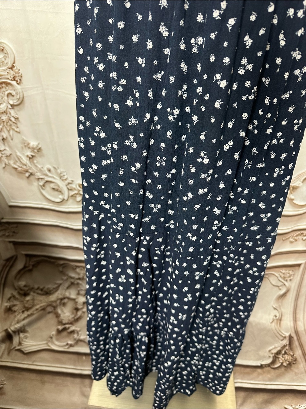 Ambiance Navy Blue Printed Maxi Skirt - Picture 3 of 9